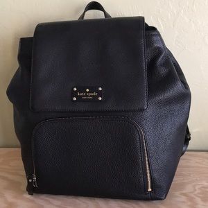 Kate Spade Black Leather Backpack